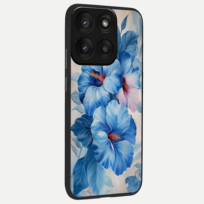  Ocean Hibiscus Grace back cover For Moto Edge 60 Pro slim fit glass case with vibrant aesthetic design