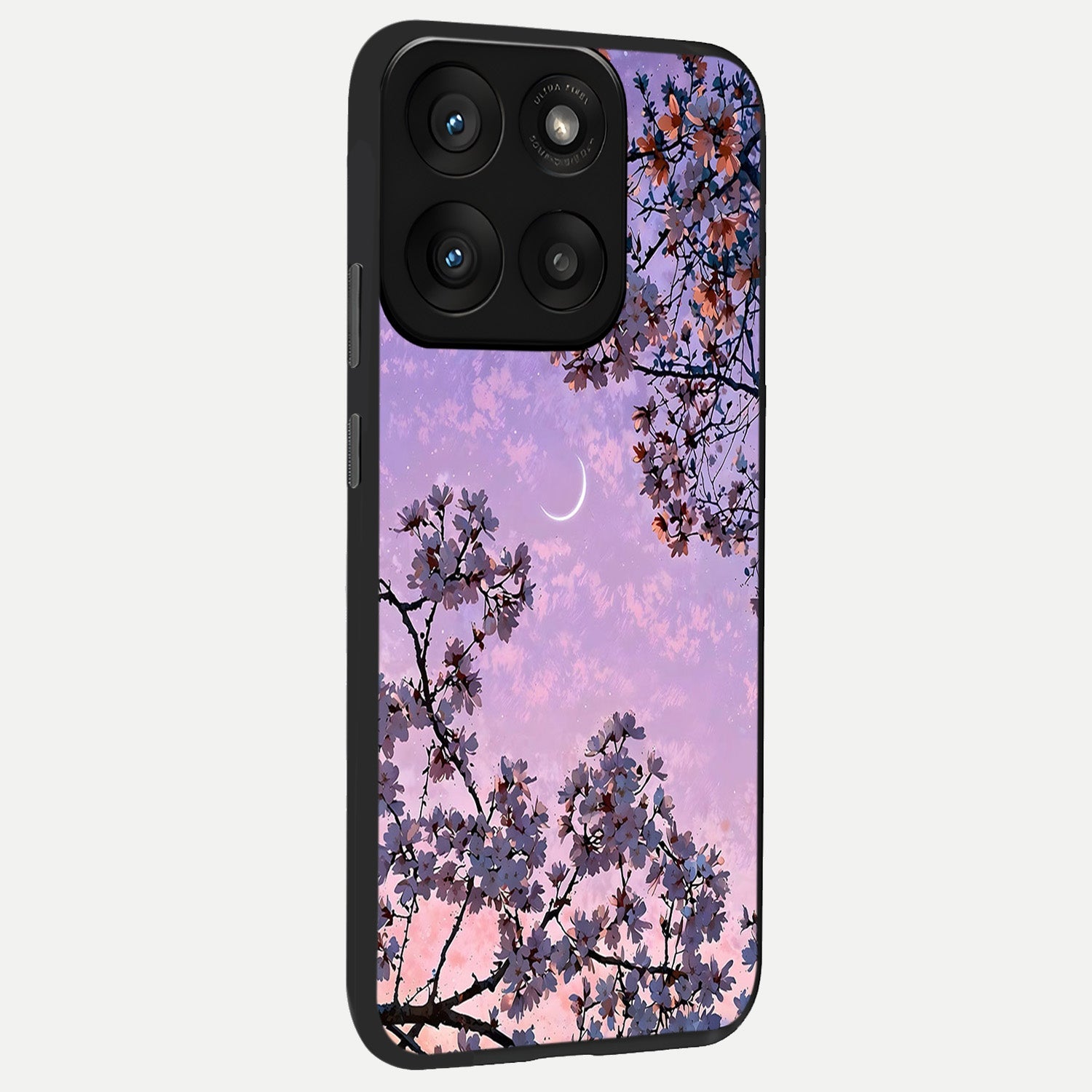  Purple Serenity Moon back cover For Moto Edge 60 Pro slim fit glass case with vibrant aesthetic design