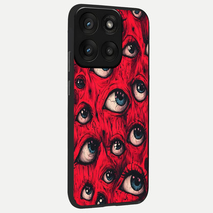  Red Eyes Pattern back cover For Moto Edge 60 Pro slim fit glass case with vibrant aesthetic design