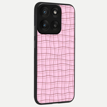  Soft Grid Bliss back cover For Moto Edge 60 Pro slim fit glass case with vibrant aesthetic design