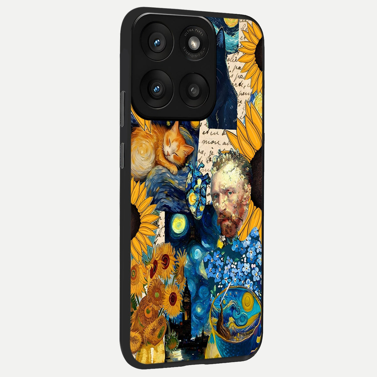  Sunflower Chic Mood Custom Name back cover For Moto Edge 60 Pro slim fit glass case with vibrant aesthetic design