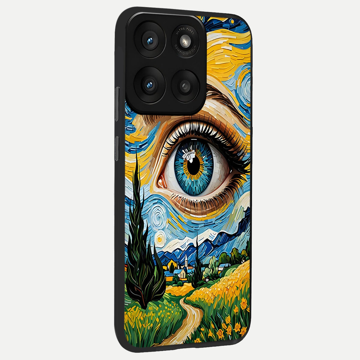  Van Gogh Eye back cover For Moto Edge 60 Pro slim fit glass case with vibrant aesthetic design