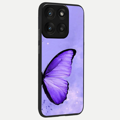  Violet Dream Wing back cover For Moto Edge 60 Pro slim fit glass case with vibrant aesthetic design