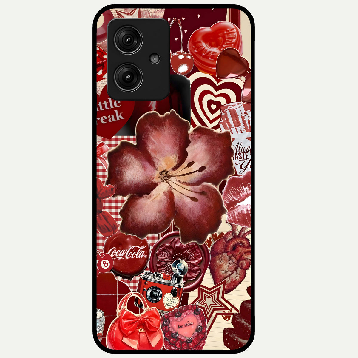  Aesthetic Little Freak Glass Case For Moto G54 back cover – full design glossy printed glass finish