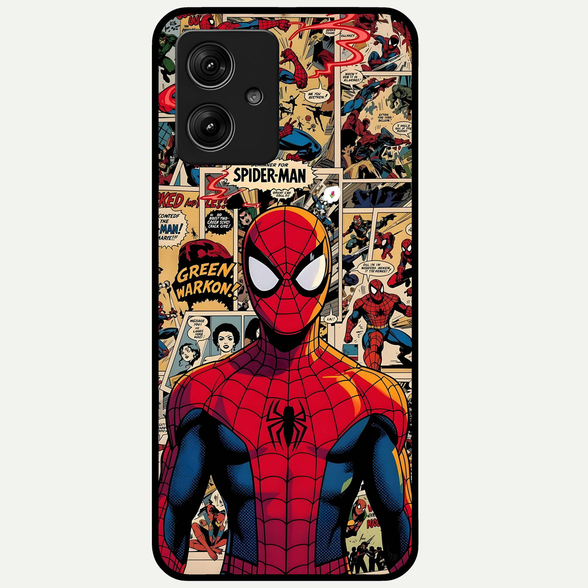  Aesthetic Spider Glass Case For Moto G54 back cover – full design glossy printed glass finish