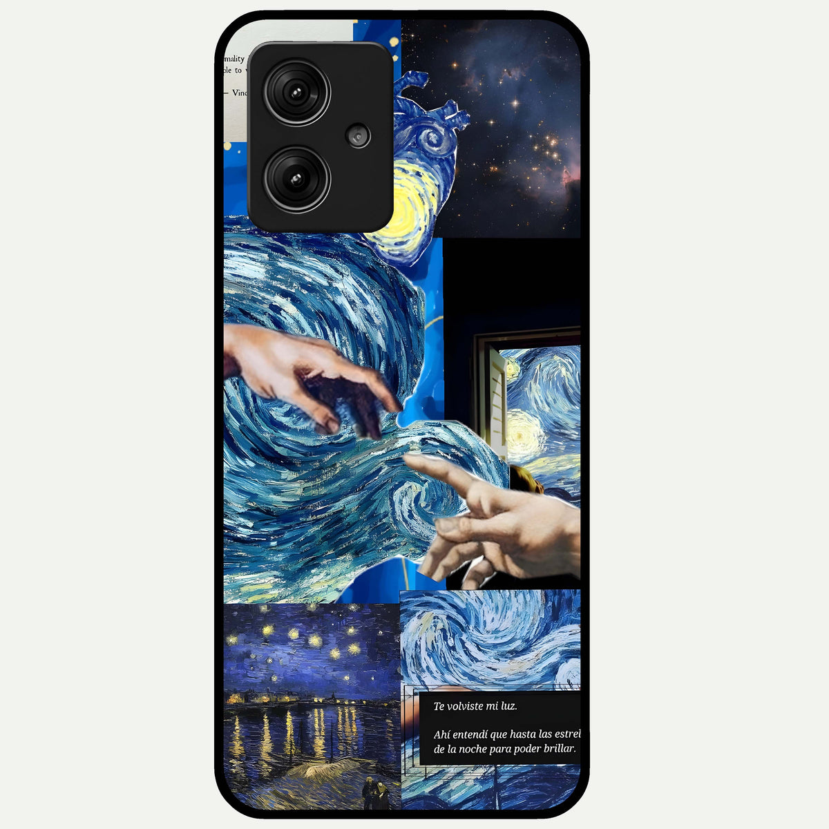  Aesthetic Vando Hands Glass Case For Moto G54 back cover – full design glossy printed glass finish