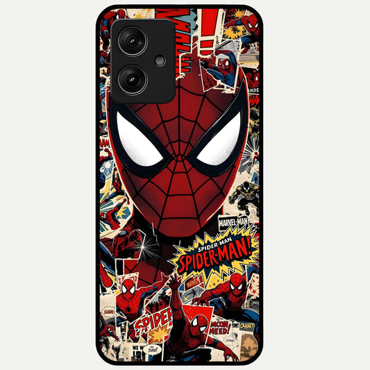  Aesthetic Wonder Spider Glass Case For Moto G54 back cover – full design glossy printed glass finish