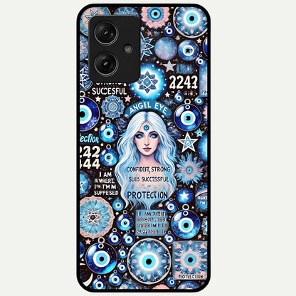  Angel Aura Shield Glass Case For Moto G54 back cover – full design glossy printed glass finish