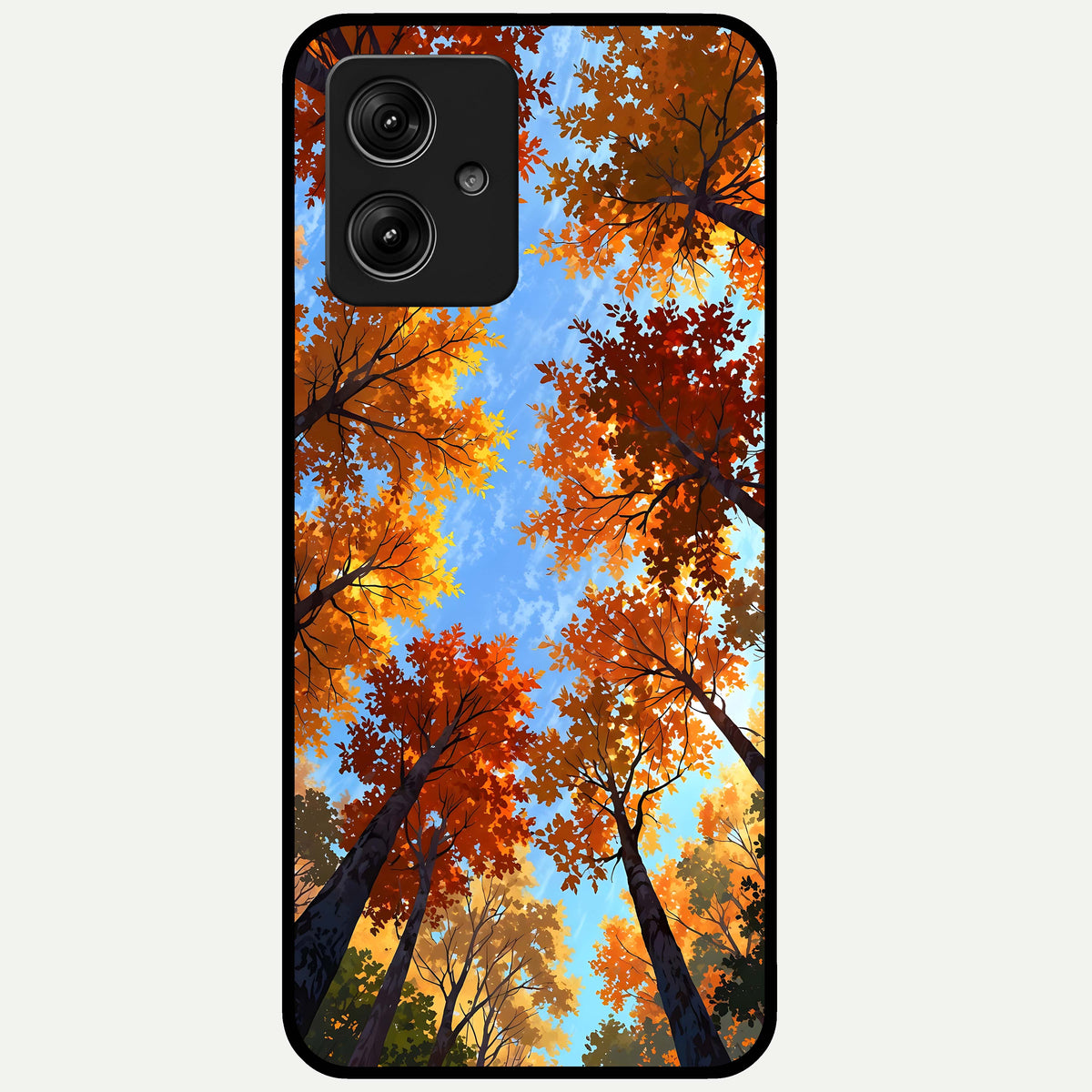  Autumn Sky Rise Glass Case For Moto G54 back cover – full design glossy printed glass finish