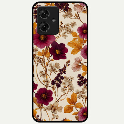  Autumn Wine Bloom Glass Case For Moto G54 back cover – full design glossy printed glass finish