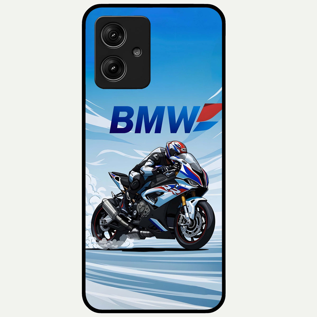  BMW Power Drift Glass Case For Moto G54 back cover – full design glossy printed glass finish