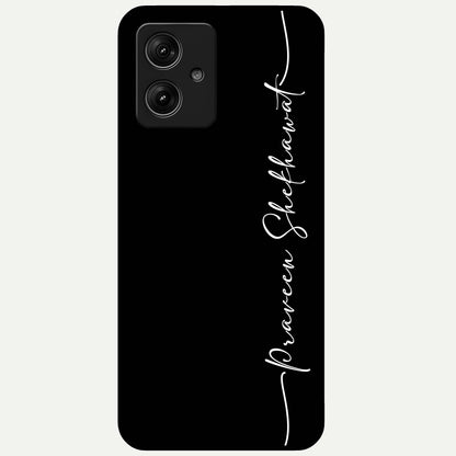  Black Tune Custom Name Glass Case For Moto G54 back cover – full design glossy printed glass finish