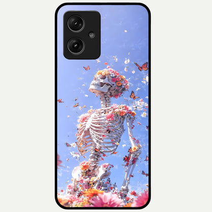  Bloom Beyond Bones Glass Case For Moto G54 back cover – full design glossy printed glass finish