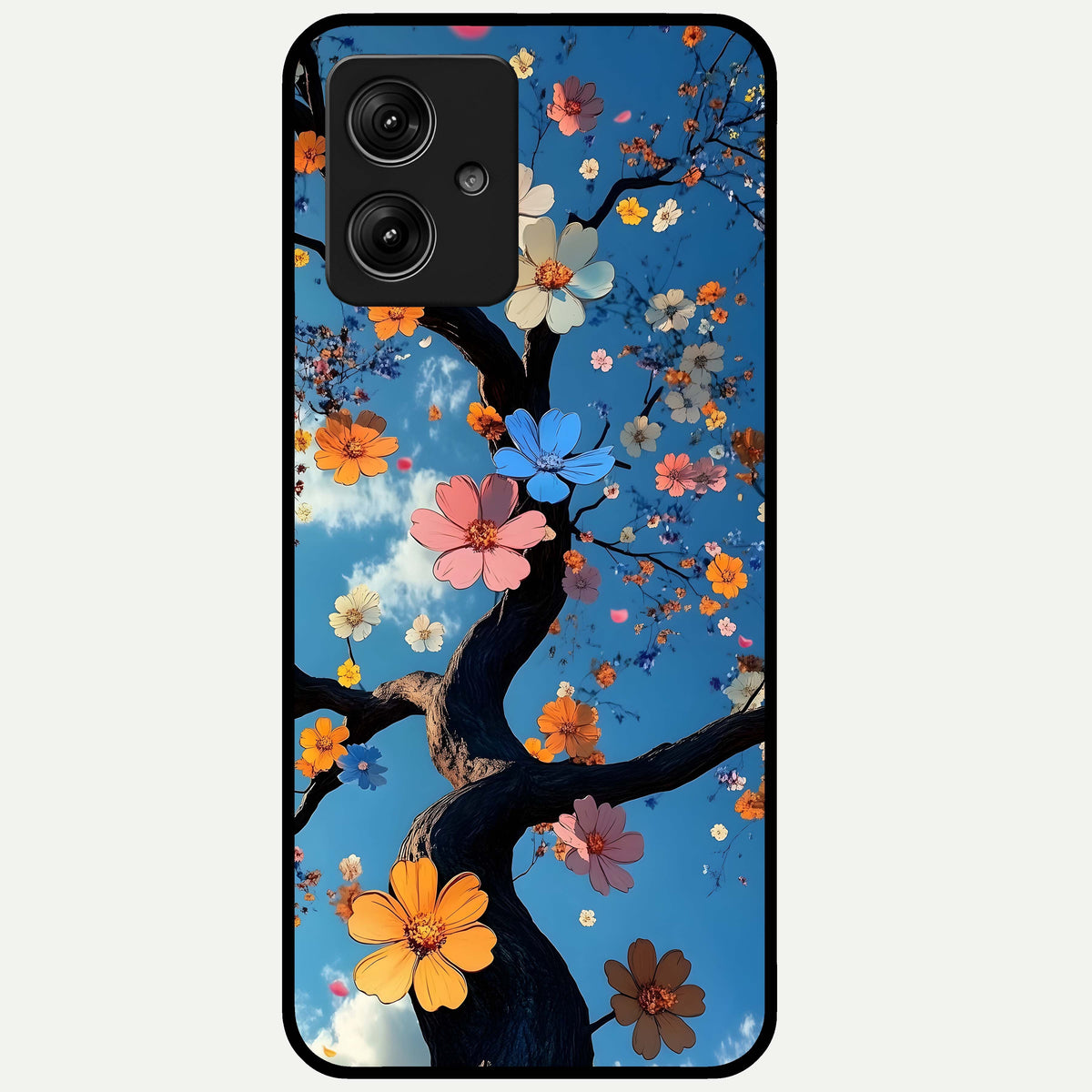  Blossom Dream Sky Glass Case For Moto G54 back cover – full design glossy printed glass finish