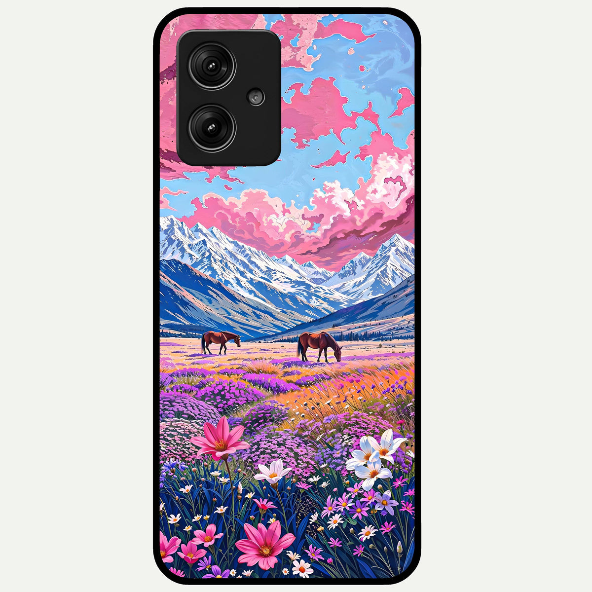  Blossom Valley Dream Glass Case For Moto G54 back cover – full design glossy printed glass finish
