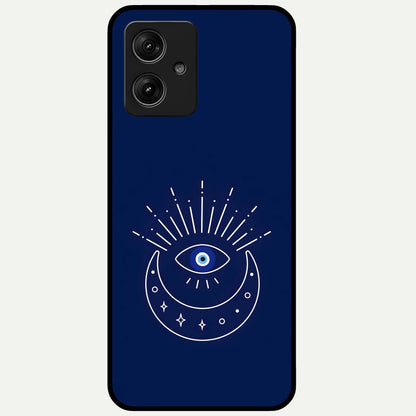  Blue Evil Eye Glass Case For Moto G54 back cover – full design glossy printed glass finish