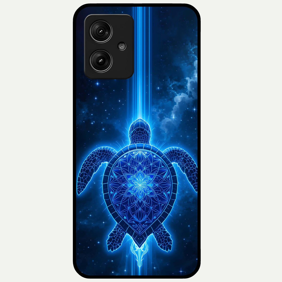  Blue Galaxy Turtle Glass Case For Moto G54 back cover – full design glossy printed glass finish