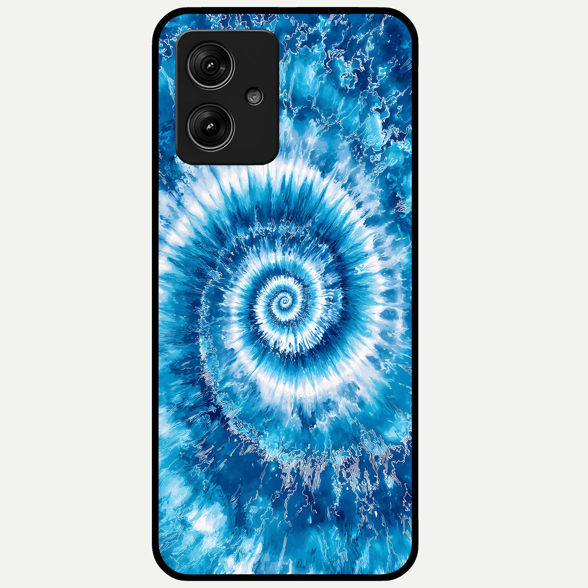  Blue Galaxy Wave Glass Case For Moto G54 back cover – full design glossy printed glass finish