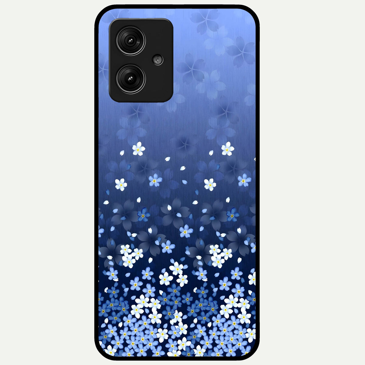  Blue Starry Glass Case For Moto G54 back cover – full design glossy printed glass finish