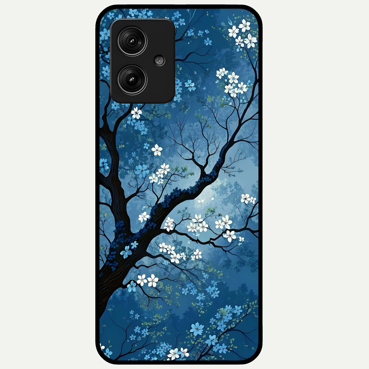  Blue Tree Serenity Glass Case For Moto G54 back cover – full design glossy printed glass finish