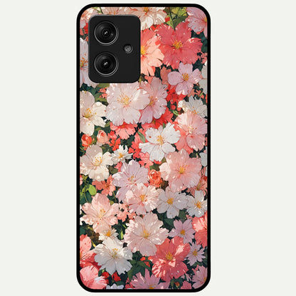  Blush Bloom Field Glass Case For Moto G54 back cover – full design glossy printed glass finish