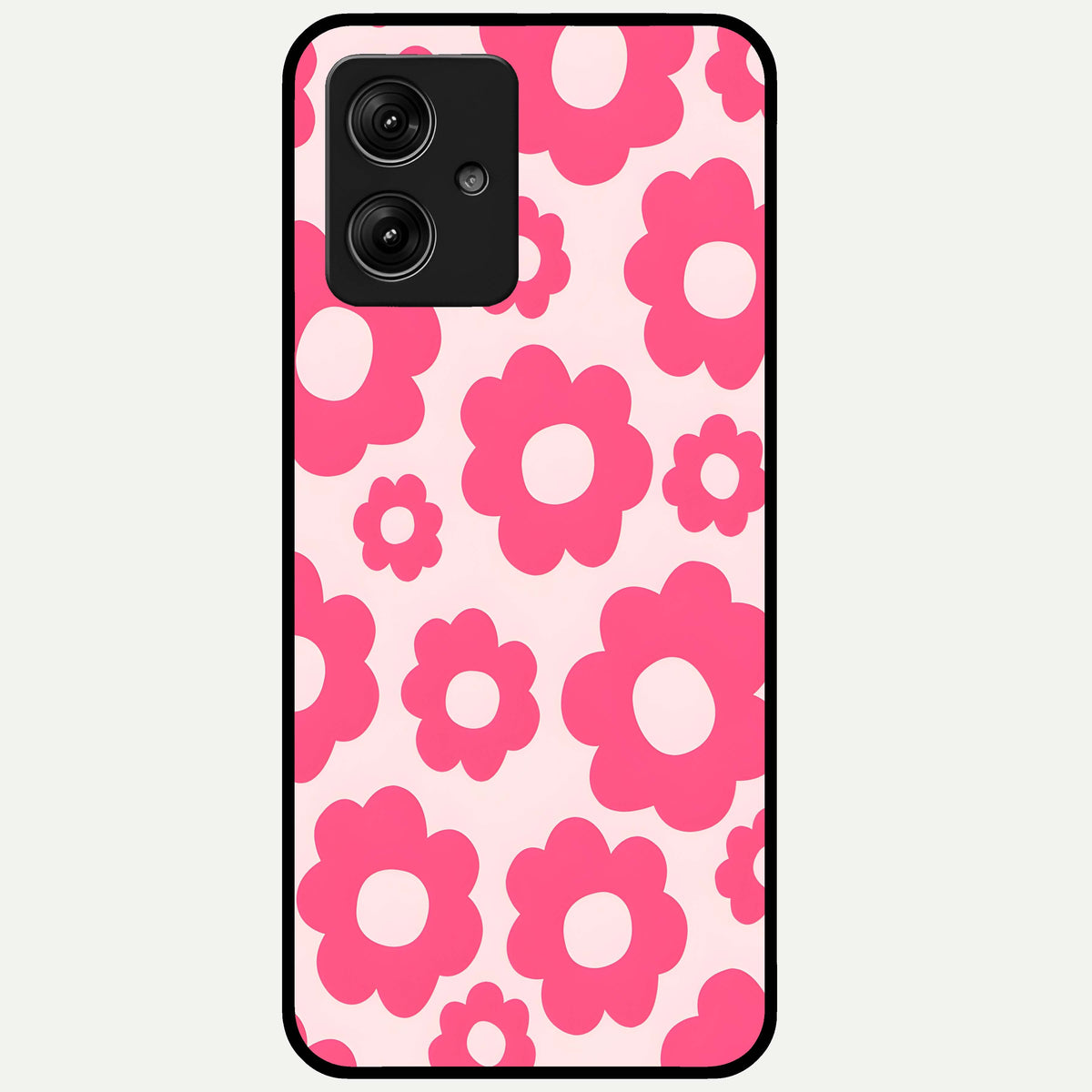  Blush Flower Pop Glass Case For Moto G54 back cover – full design glossy printed glass finish