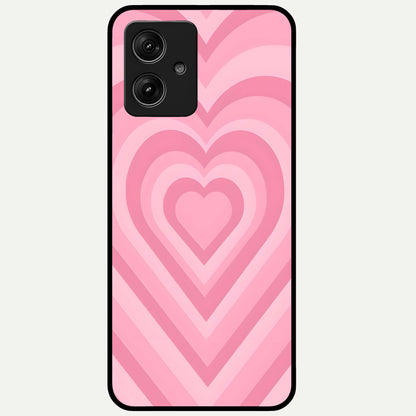 Blush Heart Waves Glass Case For Moto G54 back cover – full design glossy printed glass finish