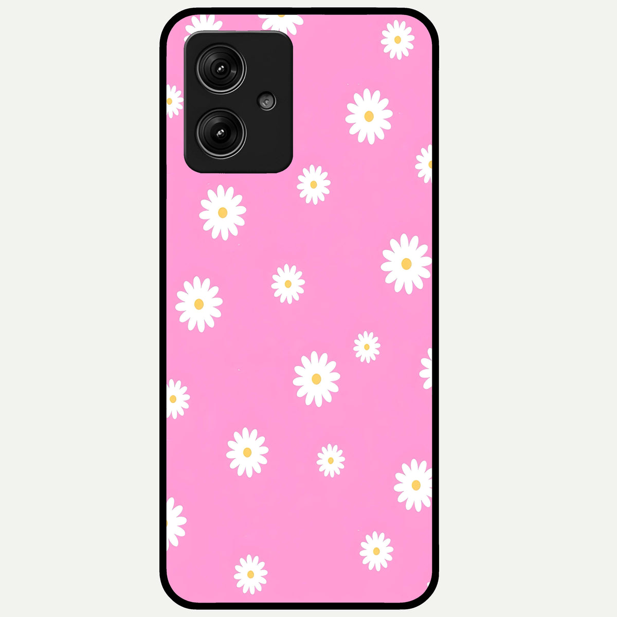  Bubblegum Daisy Pop Glass Case For Moto G54 back cover – full design glossy printed glass finish
