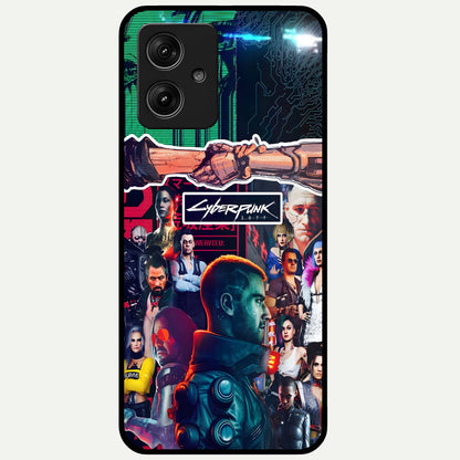  CYBERPUNK Legacy Glass Case For Moto G54 back cover – full design glossy printed glass finish