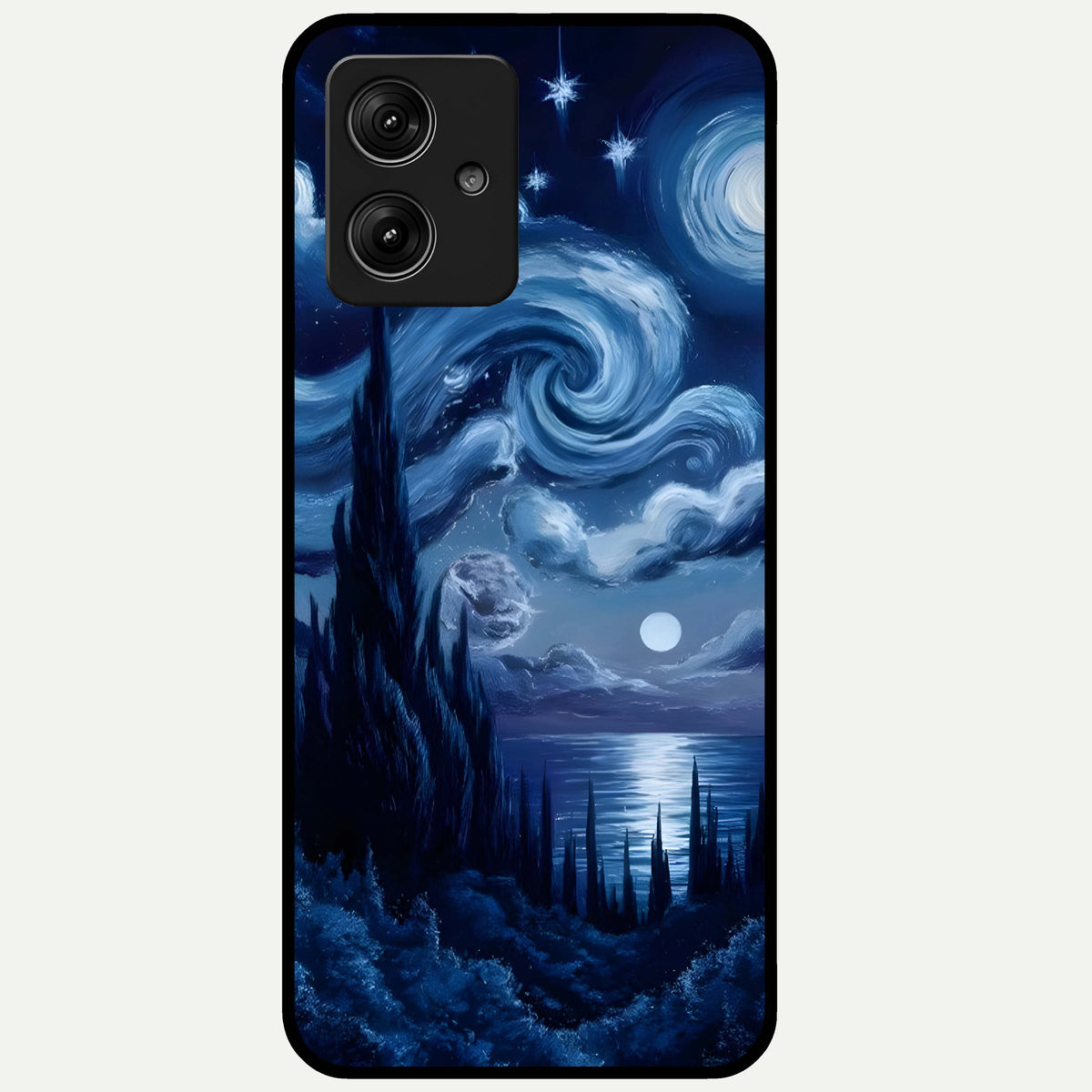  Celestial Dream Van Gogh Glass Case For Moto G54 back cover – full design glossy printed glass finish