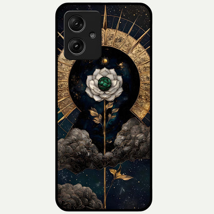  Celestial Lotus Morang Glass Case For Moto G54 back cover – full design glossy printed glass finish
