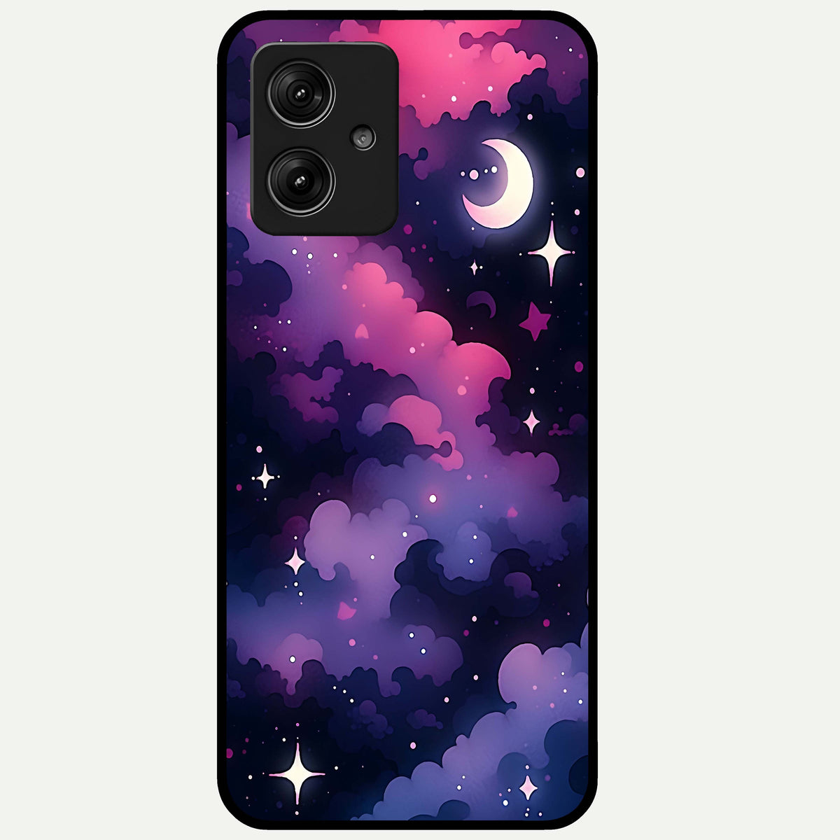  Celestial Moon Magic Glass Case For Moto G54 back cover – full design glossy printed glass finish