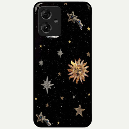  Celestial Moon With Stars Glass Case For Moto G54 back cover – full design glossy printed glass finish