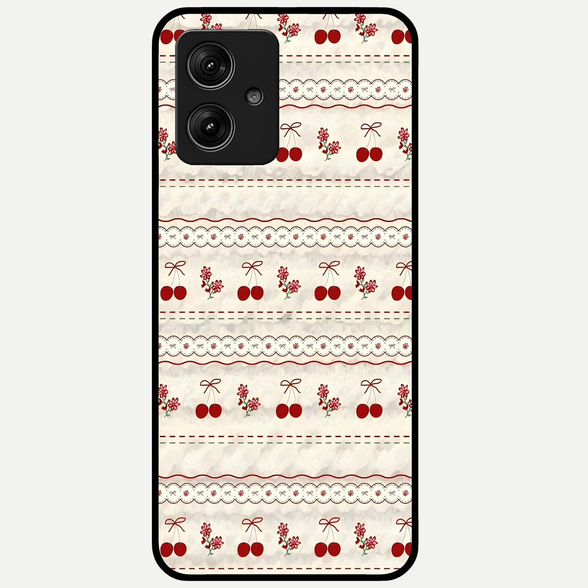  Cherry Bloom Charm Glass Case For Moto G54 back cover – full design glossy printed glass finish
