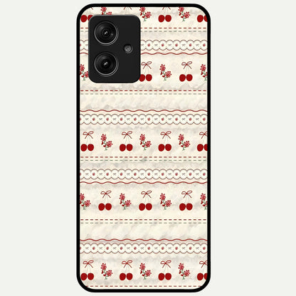  Cherry Bloom Charm Glass Case For Moto G54 back cover – full design glossy printed glass finish