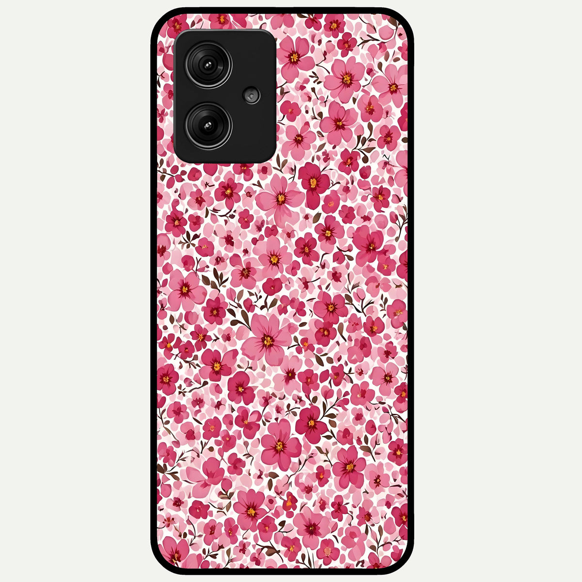  Cherry Blossom Charm Glass Case For Moto G54 back cover – full design glossy printed glass finish