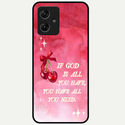  Cherry Quote Glass Case For Moto G54 back cover – full design glossy printed glass finish