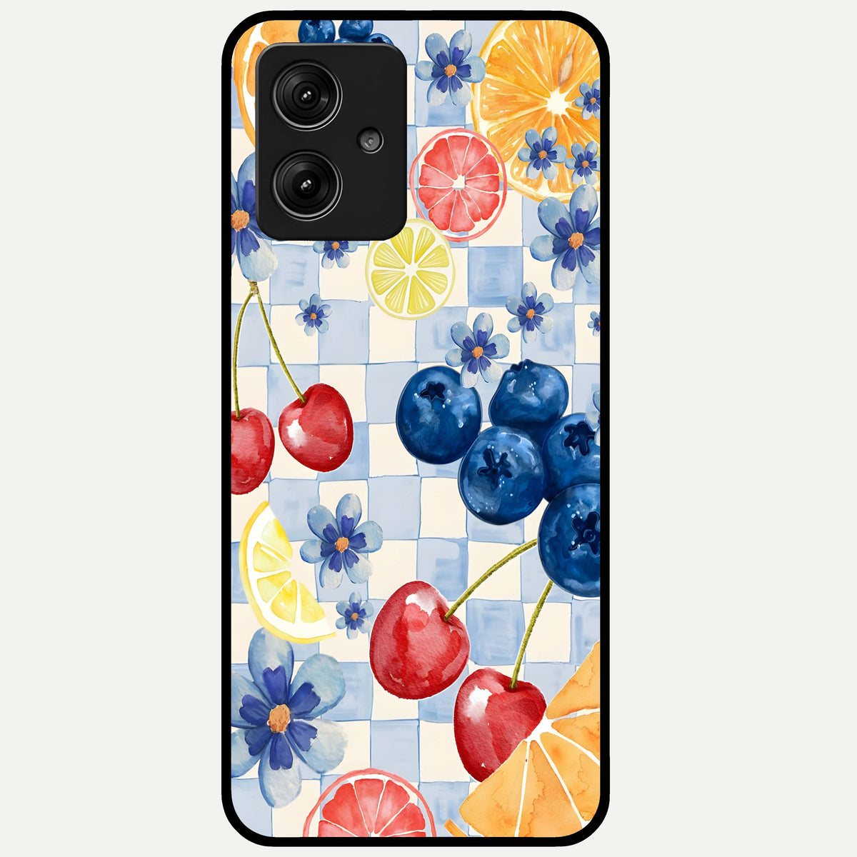  Citrus Bloom Joy Glass Case For Moto G54 back cover – full design glossy printed glass finish