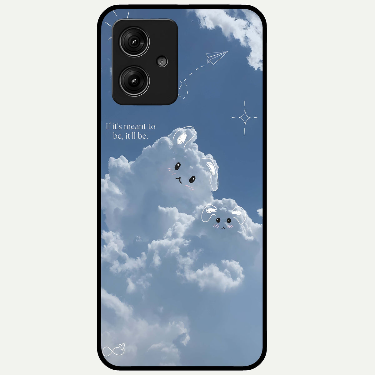  Cloud Bunny Dreams Glass Case For Moto G54 back cover – full design glossy printed glass finish