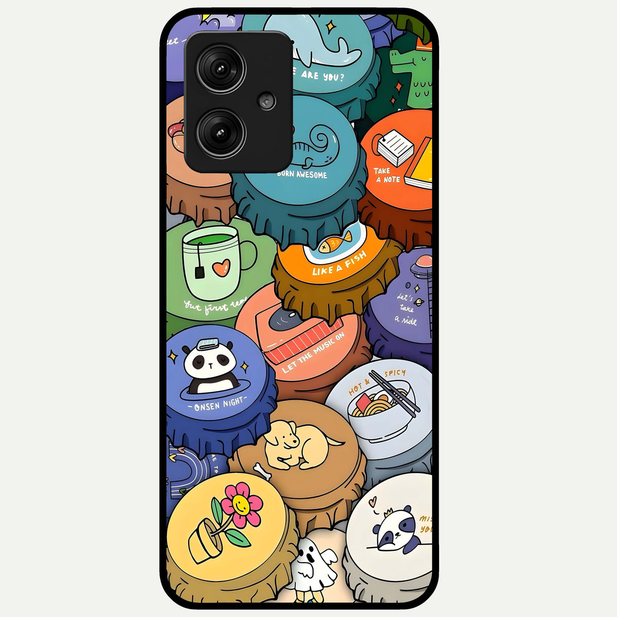  Coins Patterns Glass Case For Moto G54 back cover – full design glossy printed glass finish