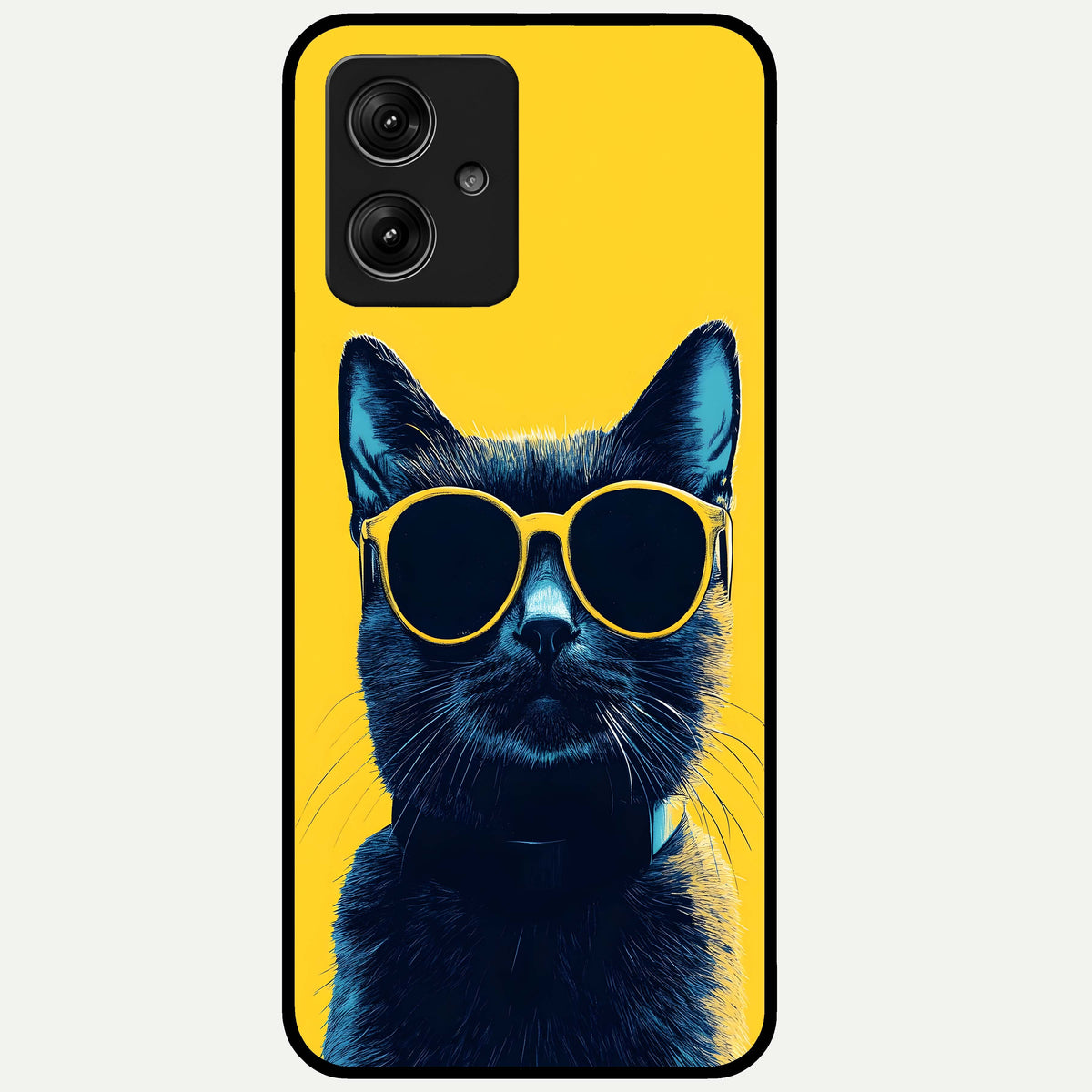  Cool Cat Vibes Glass Case For Moto G54 back cover – full design glossy printed glass finish