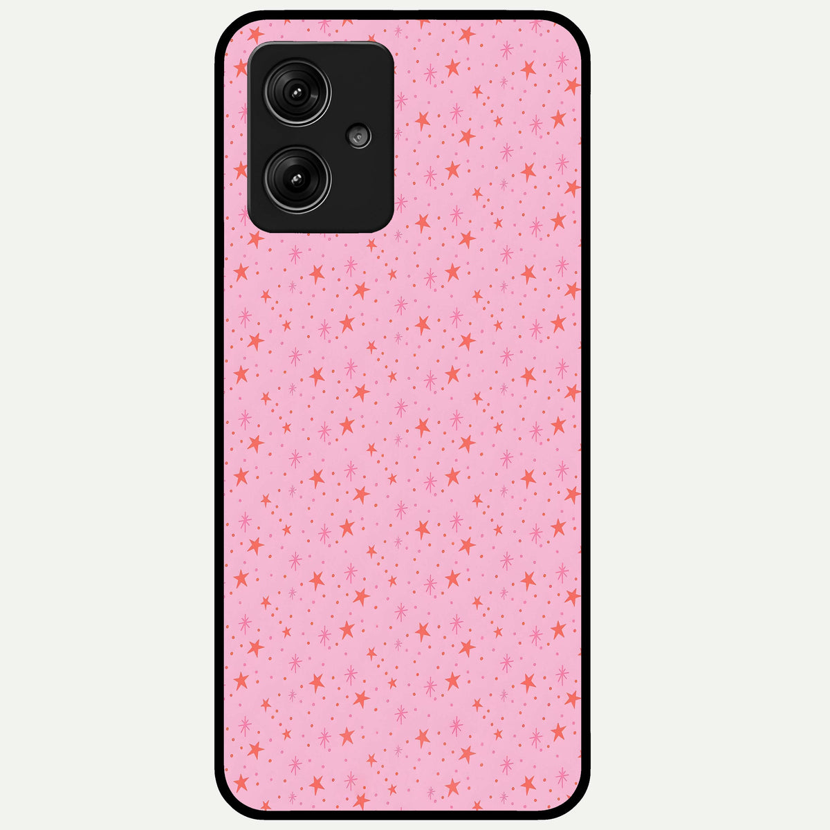  Cosmic Pink Sparkle Glass Case For Moto G54 back cover – full design glossy printed glass finish