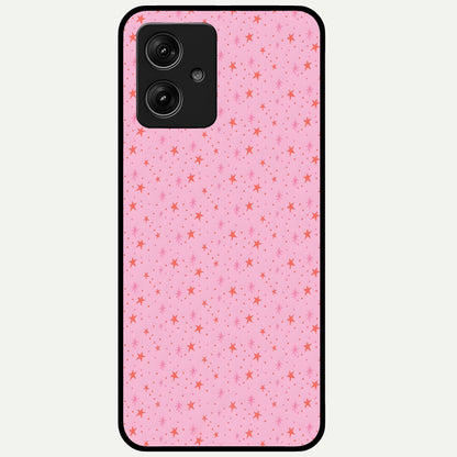  Cosmic Pink Sparkle Glass Case For Moto G54 back cover – full design glossy printed glass finish