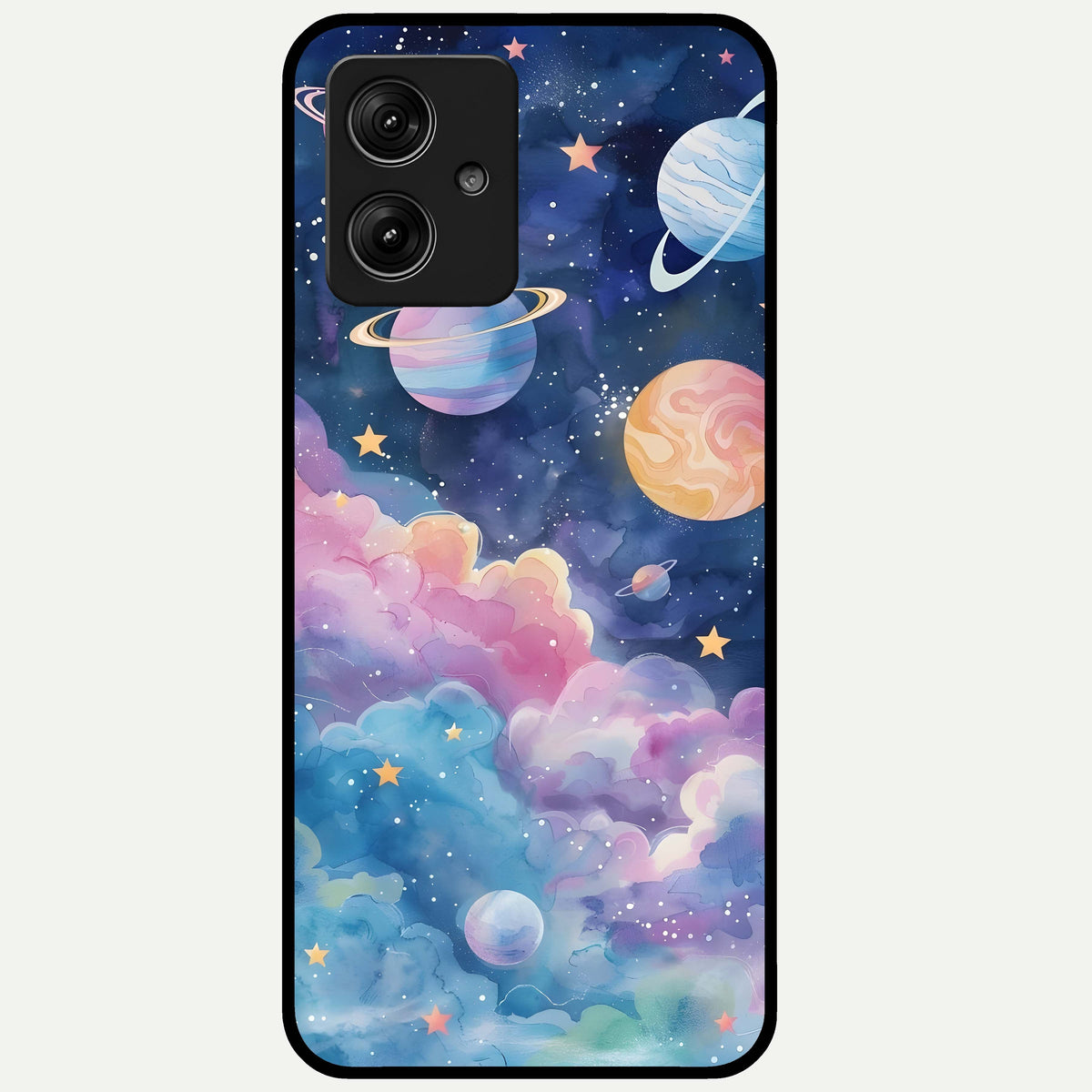  Cosmic Planet Dreams Glass Case For Moto G54 back cover – full design glossy printed glass finish