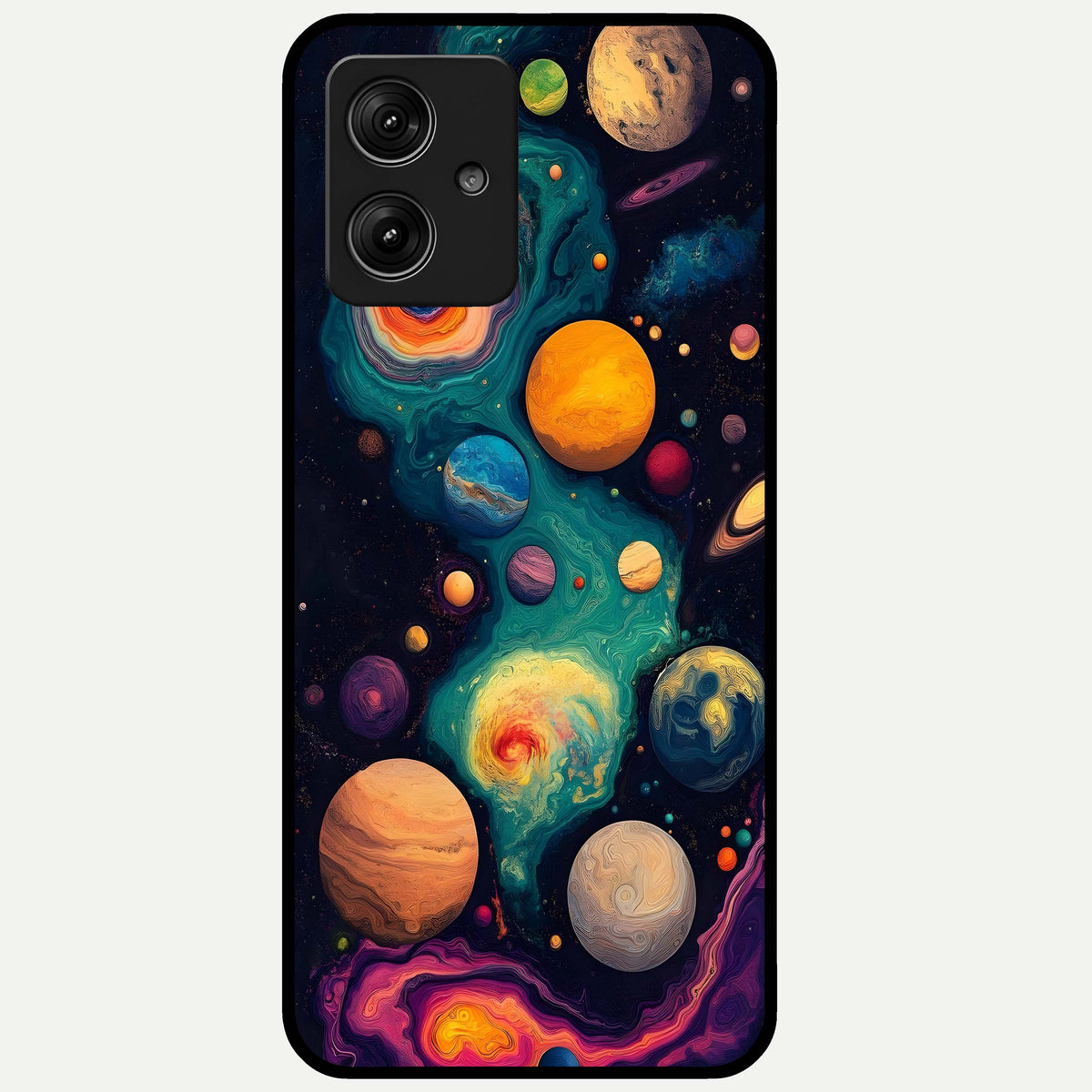  Cosmic Planet Journey Glass Case For Moto G54 back cover – full design glossy printed glass finish