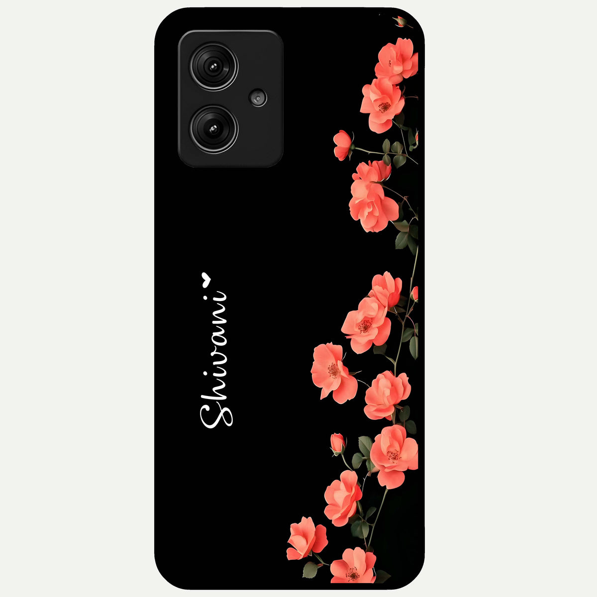  Crimson Bloom Grace Custom Name Glass Case For Moto G54 back cover – full design glossy printed glass finish