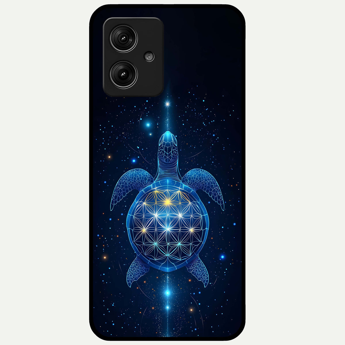  Crimson Blue Turtle Glass Case For Moto G54 back cover – full design glossy printed glass finish