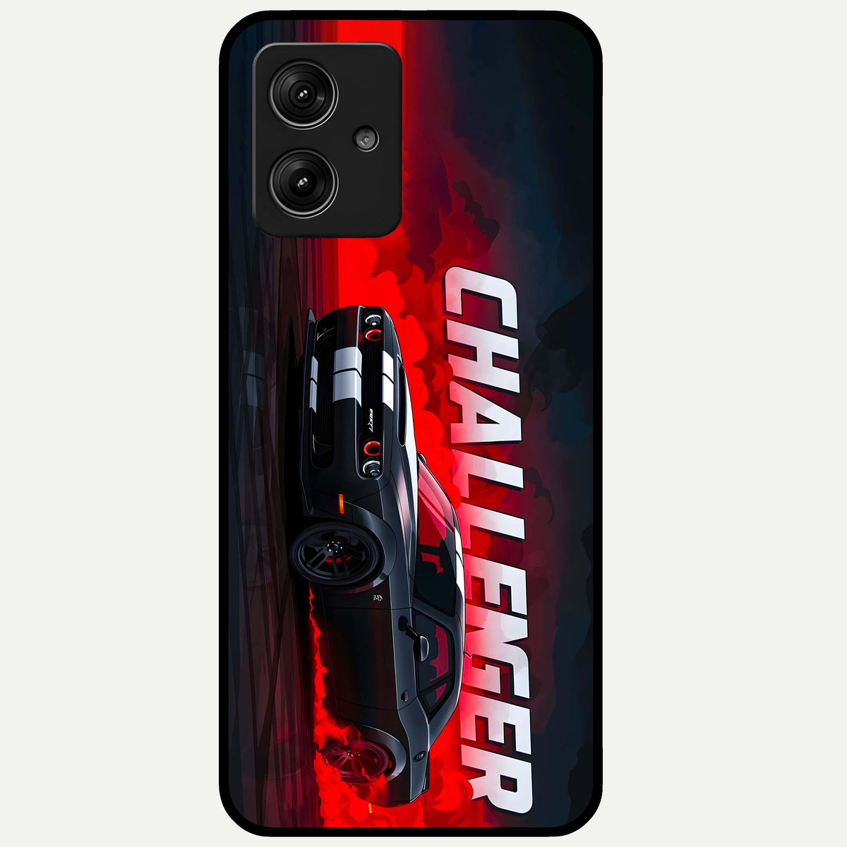  Crimson Challenger Fury Glass Case For Moto G54 back cover – full design glossy printed glass finish