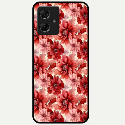  Crimson Love Petals Glass Case For Moto G54 back cover – full design glossy printed glass finish