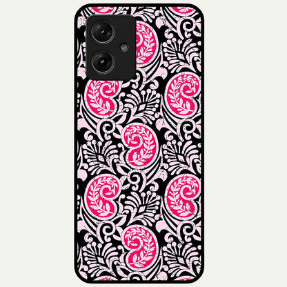  Crimson Paisley Charm Glass Case For Moto G54 back cover – full design glossy printed glass finish